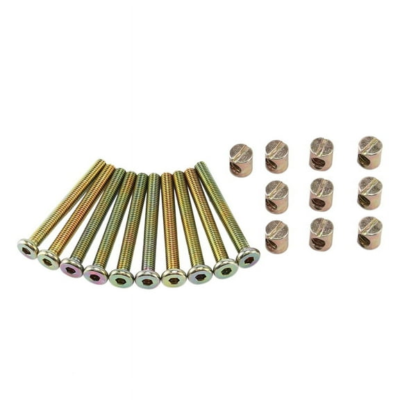 Hex Socket Head Cap Screws Bolts Furniture Bolt with Threaded M 6 x 55 MM Barrel Nuts Cross Dowel Slotted Furniture Nut for Beds Crib Chairs