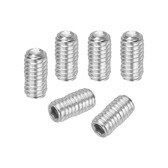 Uxcell 100Pcs M2.5x4mm Steel Hex Socket Grub Screw Point Grub Bolt for Repairing