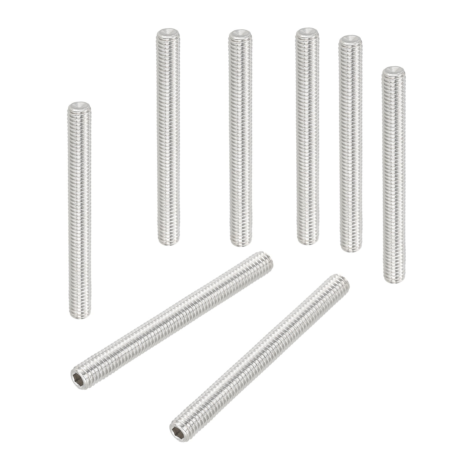Uxcell 25Pcs M6x60mm Steel Hex Socket Grub Screw Point Grub Bolt for Repairing