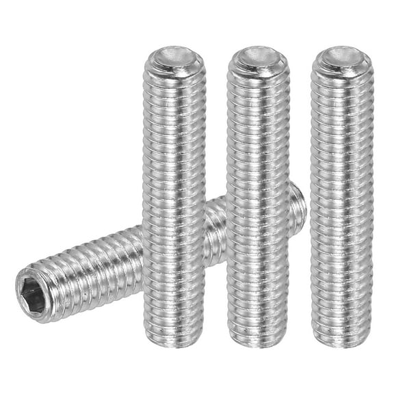 Uxcell 10Pcs M6x30mm Steel Hex Socket Grub Screw Point Grub Bolt for Repairing