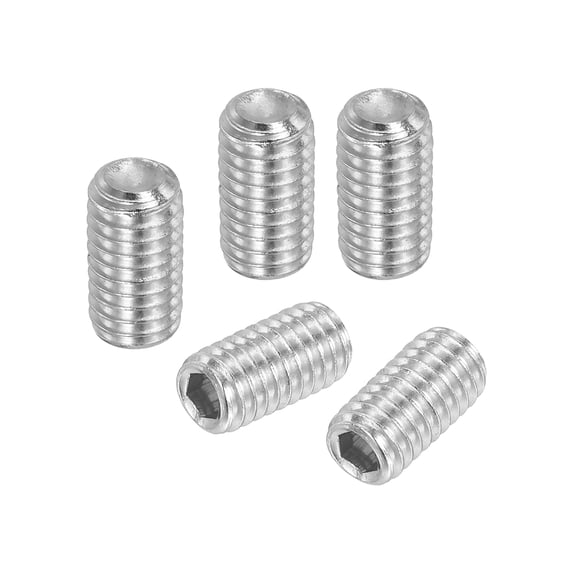 Hex Socket Grub Screw Flat Point Grub Bolt Stainless Steel Head Socket Set Screws for Door Handles, Light Fixture Repair M6x8mm