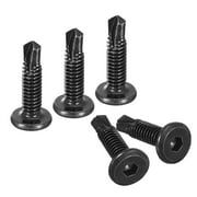 Hex Socket Self Tapping Screws, 1/4 x 1" 410 Stainless Steel Sheet Metal Drilling Screw, Black, 100 Pack
