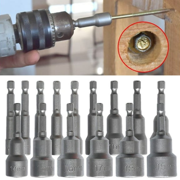 Hex Socket Sleeve Nozzles Wind Batch Sleeve Magnetic Nut Driver Drill Bit Socket Wrench Extension Sleeve Repairing Tool 5.5Mm Fangkenuo
