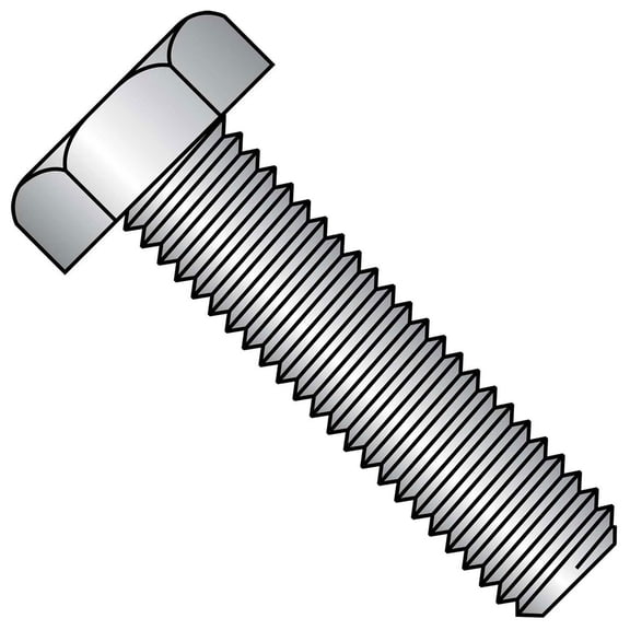 Hex Tap Bolt 3/8-16 x 1-1/4"" Grade A Low Carbon Steel Zinc CR+3 FT UNC A307 Pac