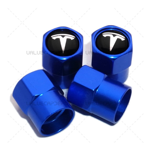 Hex Tesla Logo Emblem Car SUV Wheels Tire Air Valve Caps Stem Dust Cover Sport