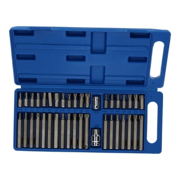 40-Piece Hex Torx Star & Spline Bit Socket Set - 3/8 & 1/2 Drive Long & Short