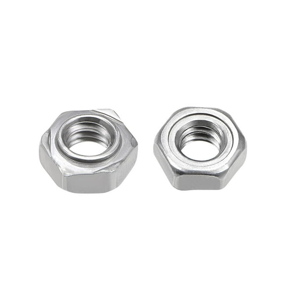 Hex Weld Nuts,1/4-20 Carbon Steel with 3 Projections Machine Screw Gray 20 pcs