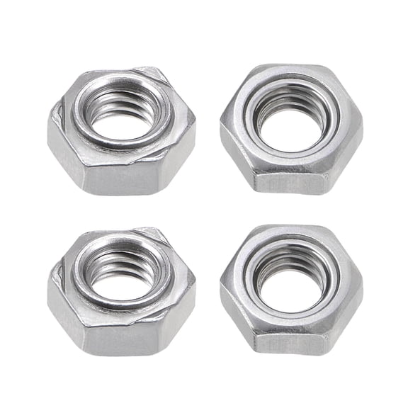 Hex Weld Nuts,5/16-18 Carbon Steel with 3 Projections Machine Screw Gray 4 pcs