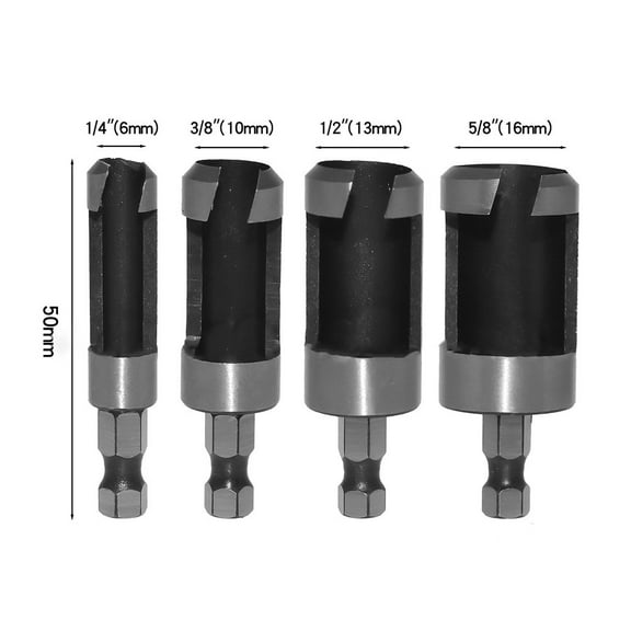 Hex Wood Plug Cutter Drill Bit Straight Tapered Cutting Tool Cork Claw Type