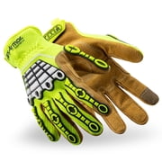 HexArmor Chrome Series 4091IMP IronHide Leather Work Gloves - ANSI A8 Cut Resistant, Impact Protection, Breathable HexVent Back-of-Hand, Touchscreen Capable, High-Abrasion Safety Gloves | XX-Large