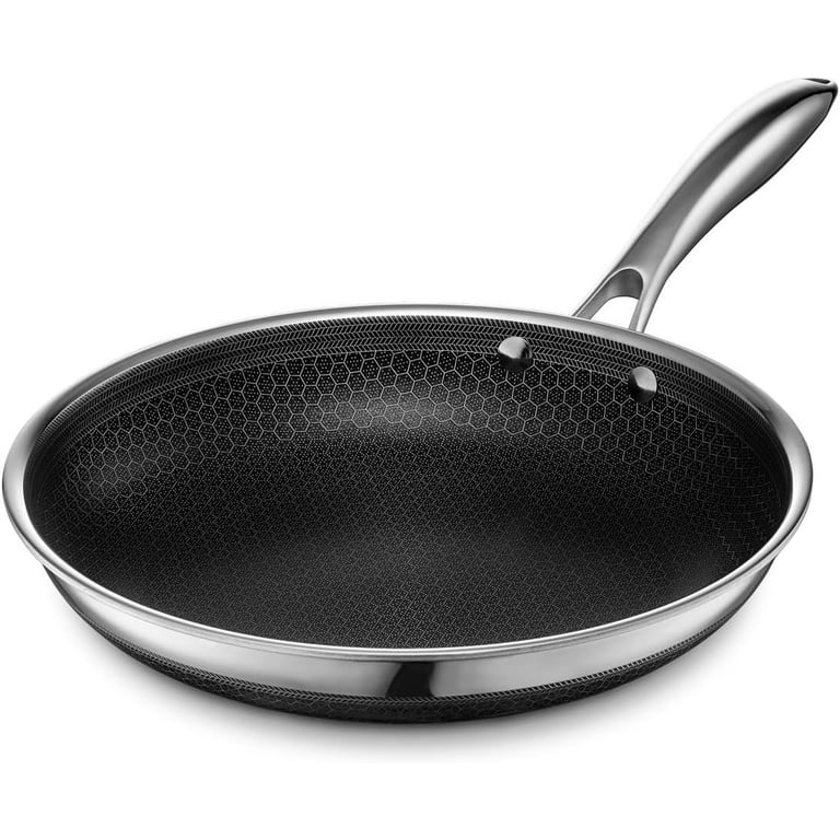 HexClad 10 inch Hybrid Stainless Steel Frying Pan, Nonstick 