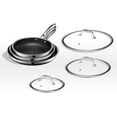 HexClad 6 Piece Hybrid Stainless Steel Cookware Pan Set 8", 10", 12
