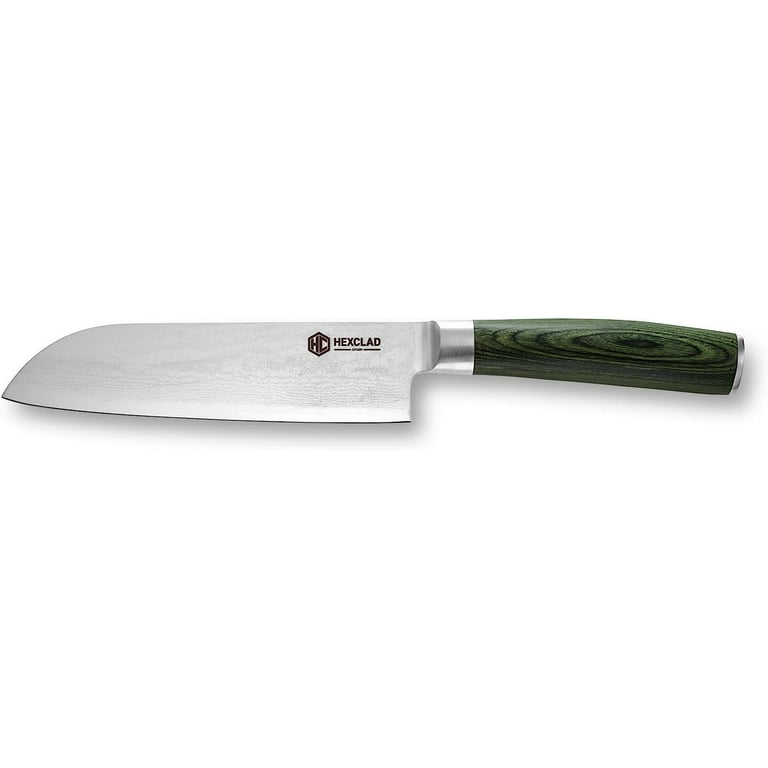 HexClad 7 inch Santoku Knife Japanese Damascus Stainless Steel Full Tang 
