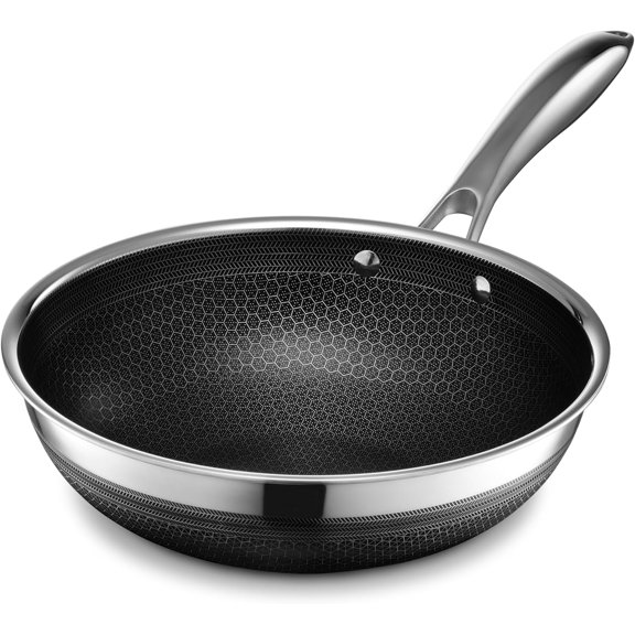 HexClad Hybrid Nonstick 10-Inch Wok, Stay-Cool Handle, Dishwasher and Oven Safe, Compatible with All Cooktops, Induction Ready