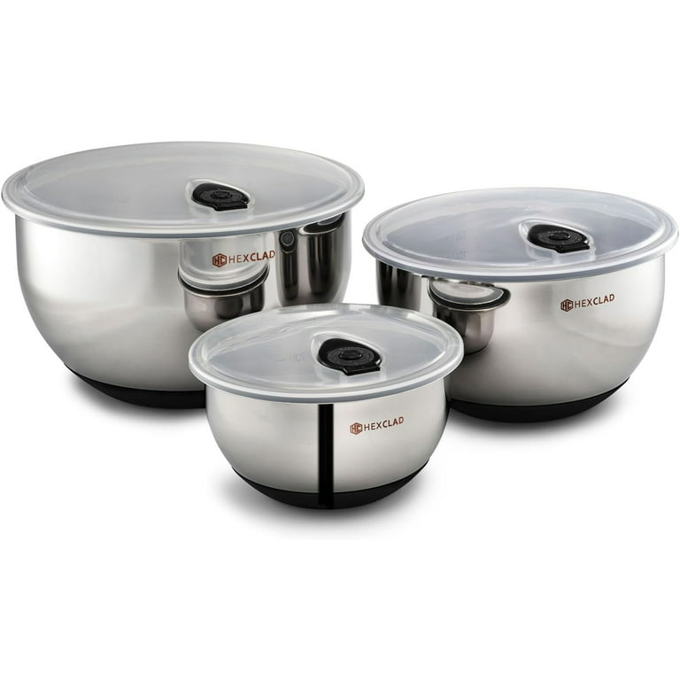  HexClad 3 Piece Hybrid Stainless Steel Cookware Set