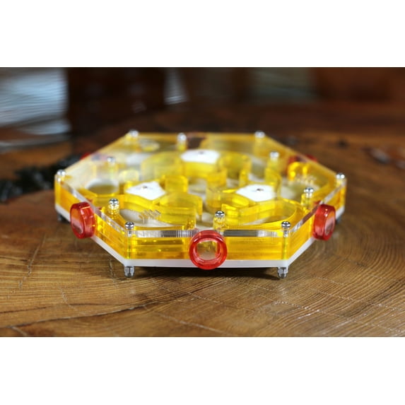 HexNest Branch - Yellow Formicarium with Substrate