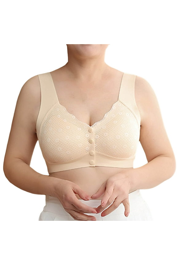 HexaHive Middle - Age and Elderly Women's Summer Seamless Steel - Rimless Bra - Oversized for Comfort