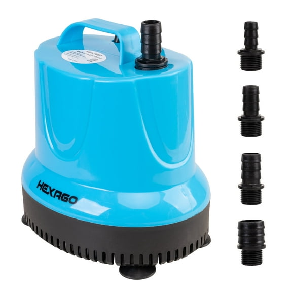 Hexago 800GPH Submersible Water Fountain Pump, 100W Small Sump Pump with 11FT High Lift, Aquarium Pumps for Outdoor Pond, Hydroponic, Statuary, Waterfall, Aquarium, Fish Tank