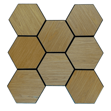 Hexagon 3D Wood Veneer Honeycomb Cutout for Wall Decor Panels with Adhesive 1PK