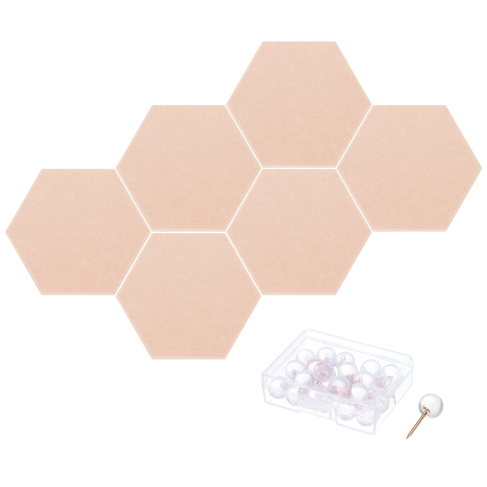 Hexagon Acoustic Panels B1 Fireproof Soundproof Foam Panels with 30 Push Pins(Cinnamon)