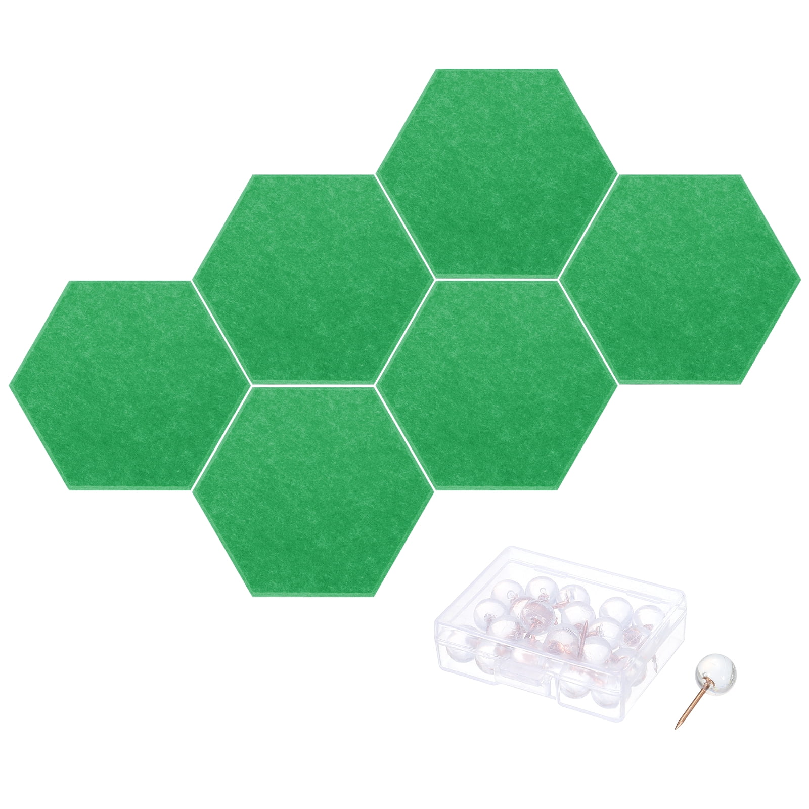 Hexagon Acoustic Panels B1 Fireproof Soundproof Foam Panels with 30 Push Pins(Emerald Green)