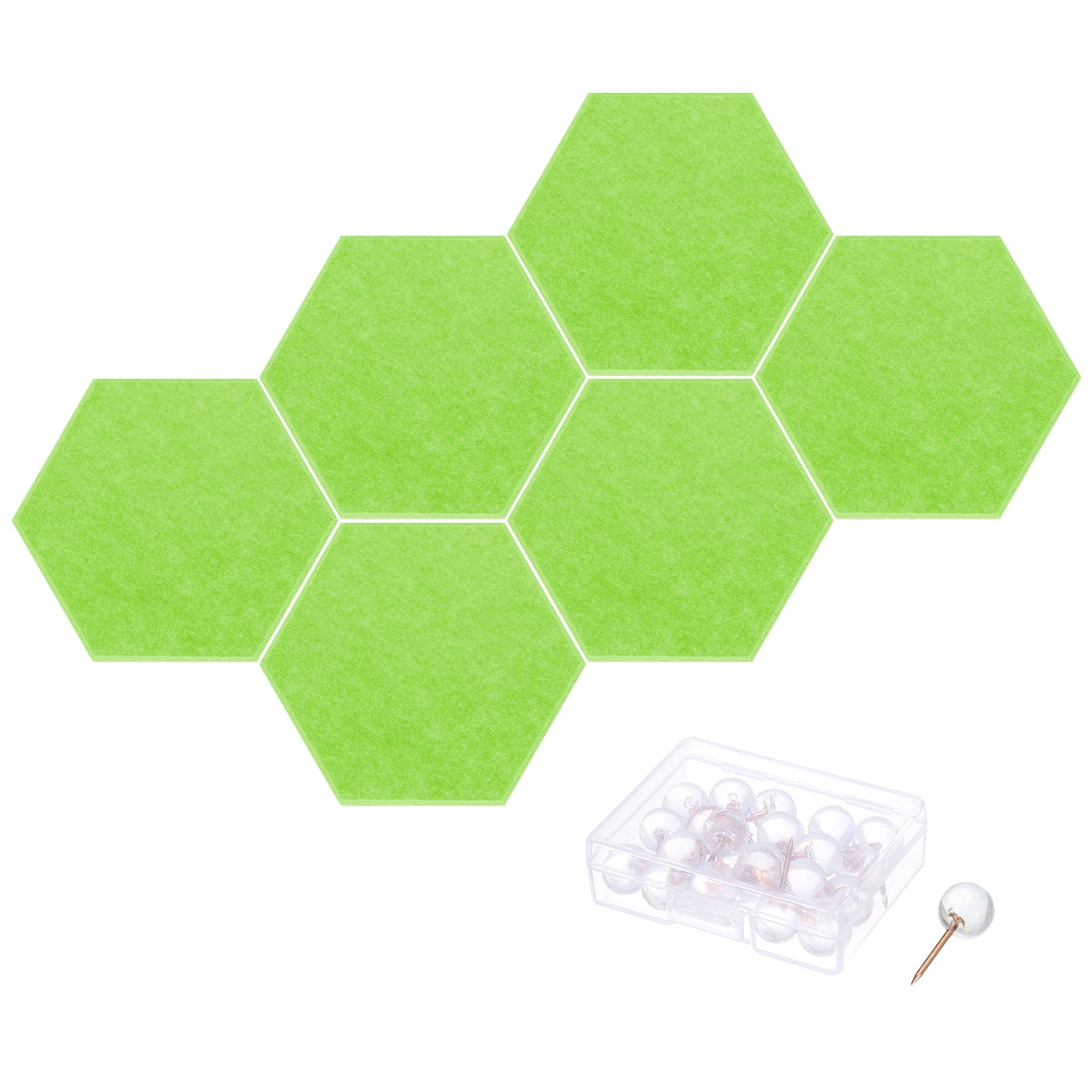 Hexagon Acoustic Panels B1 Fireproof Soundproof Foam Panels with 30 Push Pins(Fruit Green)