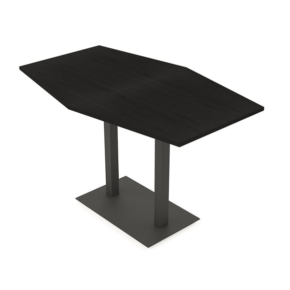 Hexagon Bistro Height Meeting Table Double Metal Base 46x72 Bar Table
