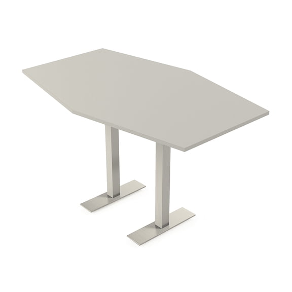 Hexagon Bistro Height Meeting Table T-Shaped Metal Base 46x72 Bar Table