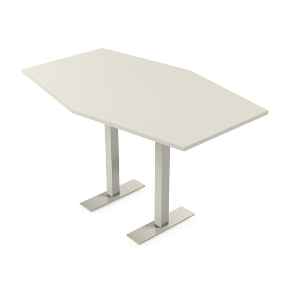 Hexagon Bistro Height Meeting Table T-Shaped Metal Base 46x72 Bar Table