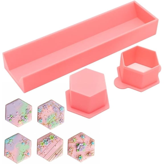 Hexagon Cake Mold, Non-Stick Silicone, for Chocolate & Dessert Baking
