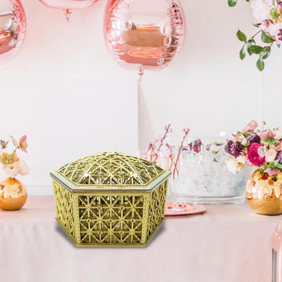 Hexagon Candy Box Candy Boxes Bags Containers Case Treat Snack Box Gift Boxes Favor Sugar Chocolate Boxes for New Year Bridal Shower Decor gold