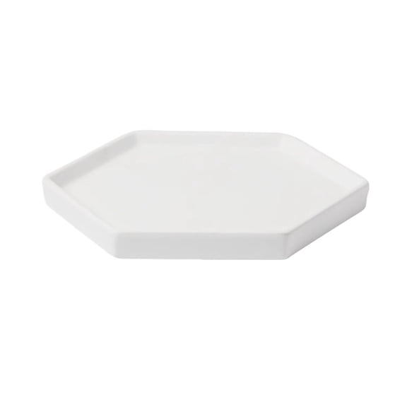 Hexagon Ceramic Plant Saucer, Living Room Balcony for Flower Planter Drip Tray