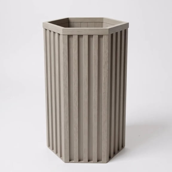 Hexagon Column Planter LG - Grey Brown