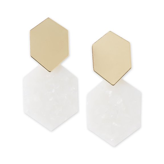 Hadley Wren Hexagon Acrylic Earrings