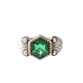 thumbnail image 1 of Hexagon Emerald Ring, 925 Sterling Silver Oxidized, Women Ring, Hydro Emerald Ring, May Birthstone, Christmas, Thanksgiving, Tiny Dainty Ring, Handmade, Statement Jewelry, Anniversary, 1 of 8