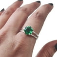 thumbnail image 1 of Hexagon Emerald Ring, 925 Sterling Silver Ring, Women Ring, Hydro Emerald Ring, May Birthstone, Christmas, Thanksgiving, Tiny Dainty Ring, Handmade, Statement Jewelry, Anniversary, 1 of 8