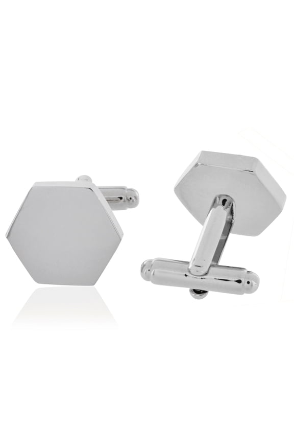Hexagon Engravable Cuff Links