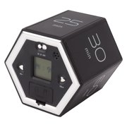 Hexagon Flip Cube Timer for Office Study Backing Mute Alarm Function Kitchen Digital Timer for Cooking Studying Working Black 3.0x2.6x2.6 in / 7.5x6.5x6.5 cm
