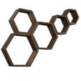 thumbnail image 1 of Hexagon Floating Shelves 5 Different Sizes Honeycomb Shelves for Wall, Brown, 1 of 9