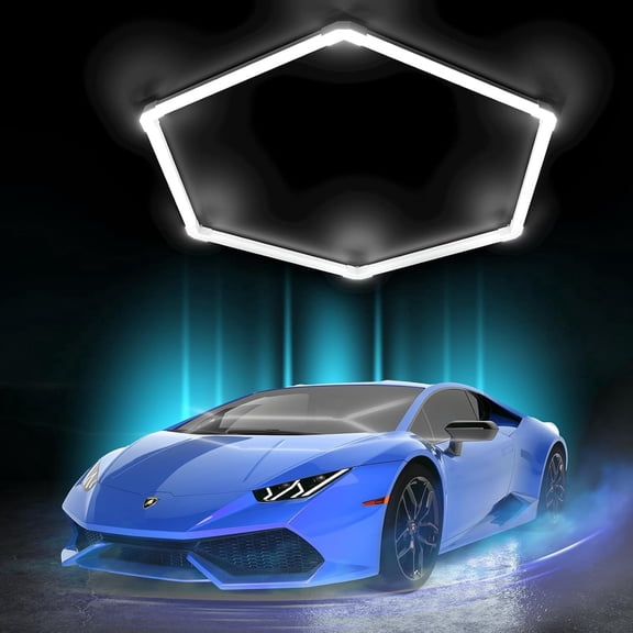 Hexagon Garage Lights 168W 14080 Lumens LED Garage Hexagon Lights, 6500K Super Bright Honeycomb Lights Ceiling for Garage, Warehouse, Car Detailing Shop, Exhibition Hall, Gym