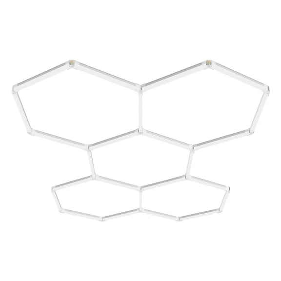 Hexagon Garage Lights 26400LM, 5-Panel LED Shop Ceiling Light, 6500K Daylight, DIY Modular Design, Honeycomb LED Fixture for Garage, Workshop, Basement