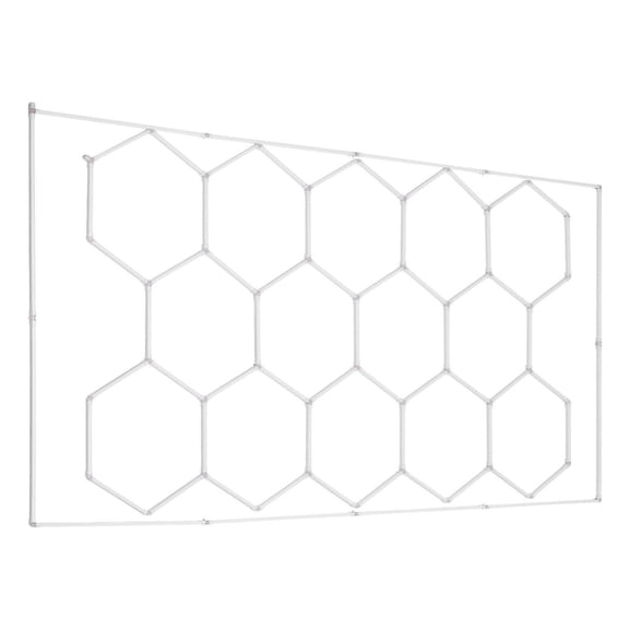 Hexagon Garage Lights, 86400LM, 6500K 14-Grid LED, DIY Hexagonal Ceiling Lights for Garage, Workshop, Gym - Cool White