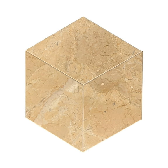 Hexagon Gold Beige Marble Tiles, Natural Stone Polished Wall & Floor Tile Set, 12-Piece Box for Residential & Commercial Use | Durable & Easy Maintenance
