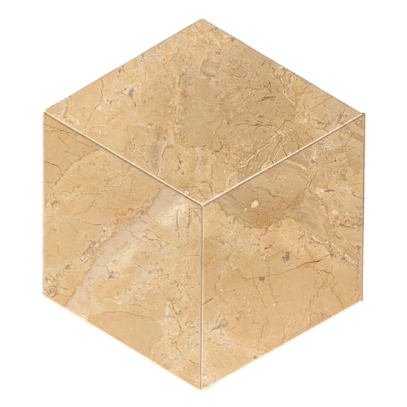 Hexagon Gold Yellow Beige polished marble tile, natural marble, for wall and floor, natural stone, genuine marble, real marble, 1 box 12 pcs