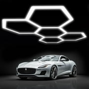 Hexagon LED Garage Lights, 26400LM Super Bright 5 Hex Honeycomb Car Detailing Ceiling LED Shop Light for Workshop Warehouse Gym Basement Wash Room