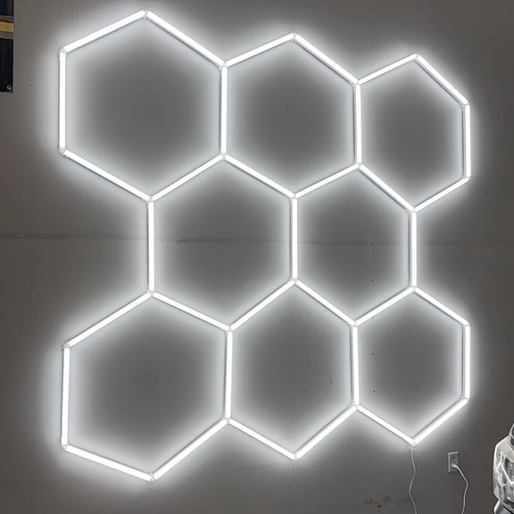 Hexagon LED Garage Lights, Honeycomb Grid Ceiling Lighting System, 6500K Ultra Bright Shop & Workshop Light (1/3/5 Pack)