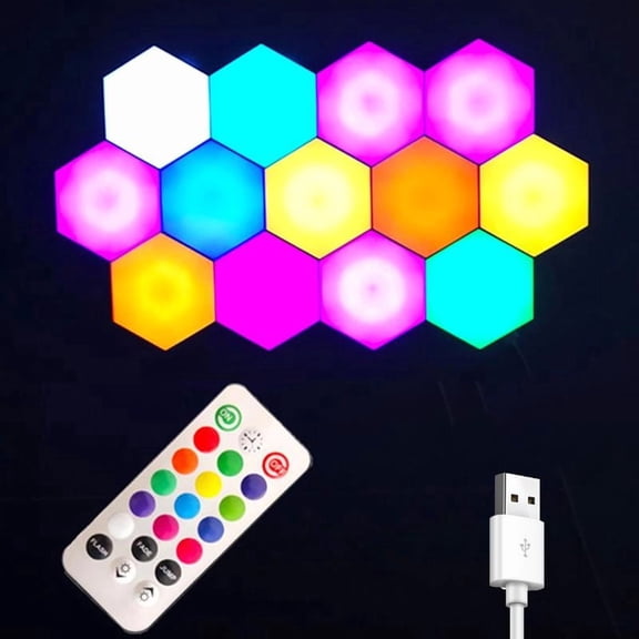 Hexagon LED Wall Lights, Honeycomb Touch Light Panels