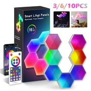 Xiyztok Hexagon RGB LED Wall Lights Music Sync Smart APP Control USB Powered Wall Light