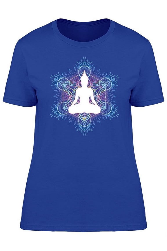 Hexagon Mandala Buddha Shape T-Shirt Women -Image by Shutterstock, Female Small