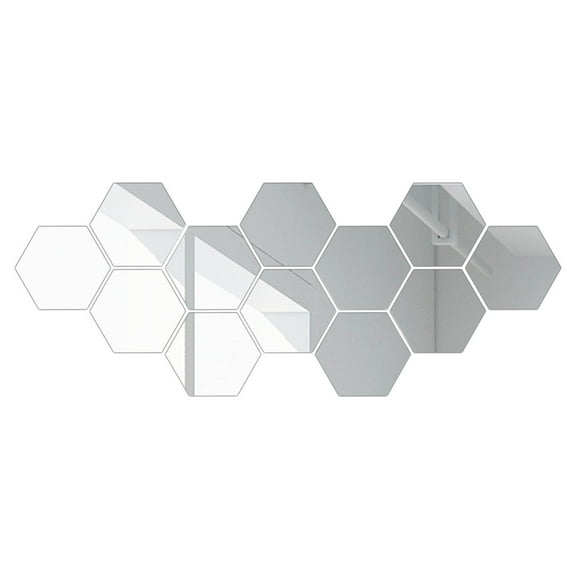 Hexagon Mirror Acrylic Wall Sticker Background Wall Decoration Mirror Sticker, DIY Decorative Acrylic Sheet Plastic Tiles Home Living Room Bedroom Sofa TV Background Decal Decoration